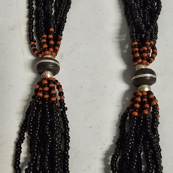 Authentic Tuareg Silver Amulet Multi Strand African  Black  Seed Necklace RARE - Picture 5 of 8